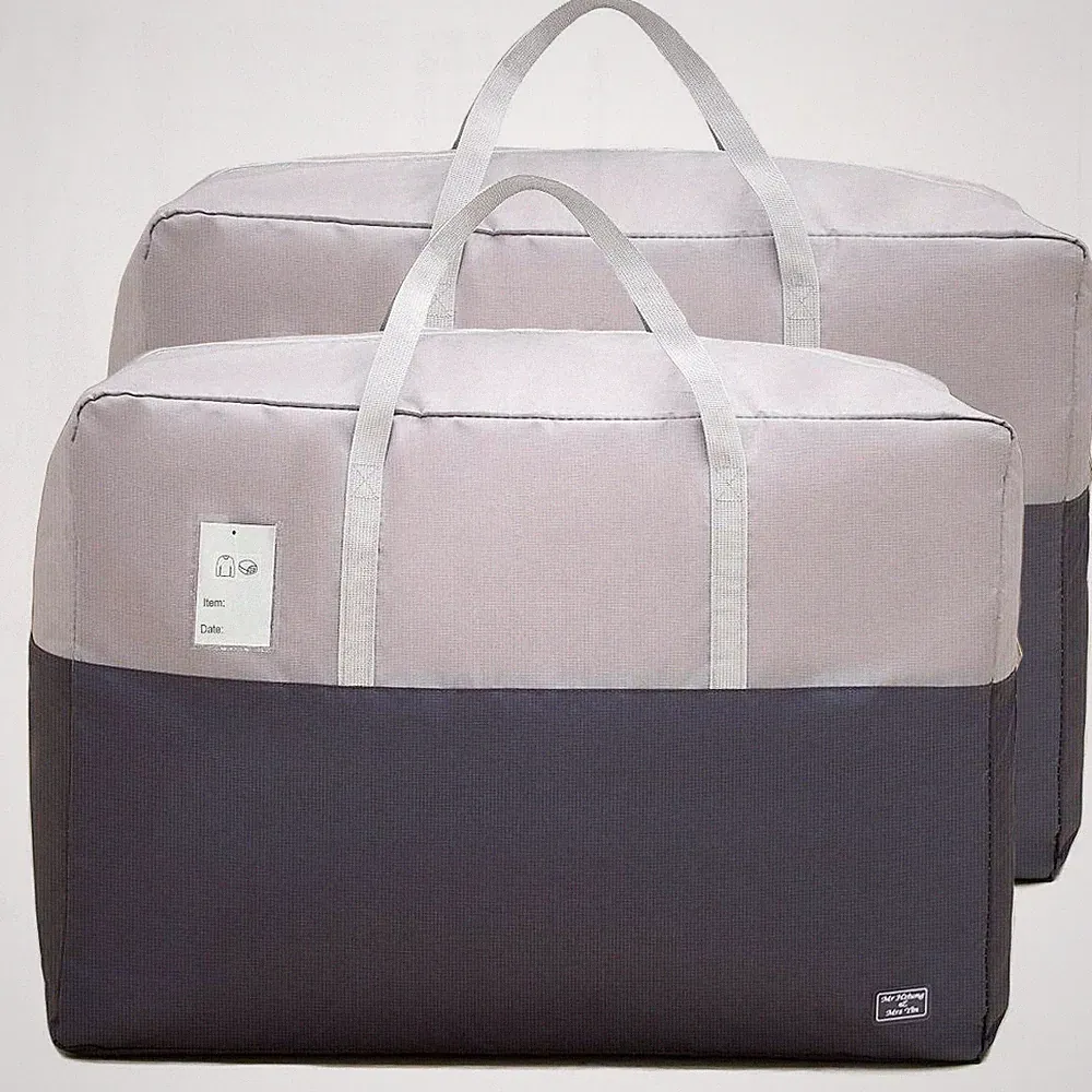 105L Clothing Storage Bags, 2pcs Comforter Storage Bags for Blankets and Quil...
