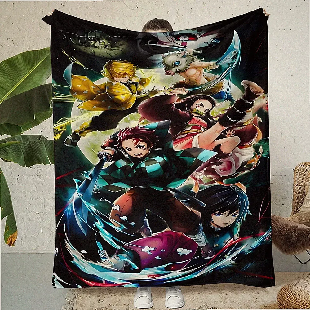 2024 Demon Slayer Blanket Cozy Throw Blanket super soft for kids gaming gift