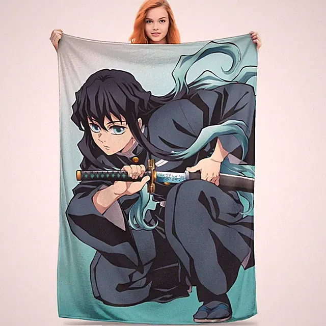 ANIME Demon Slayer Muichiro Tokito Fleece Blanket Cute#6