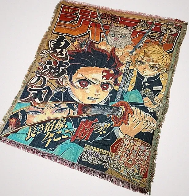 Anime Woven Tapestry Demon Slayer Throw Blanket