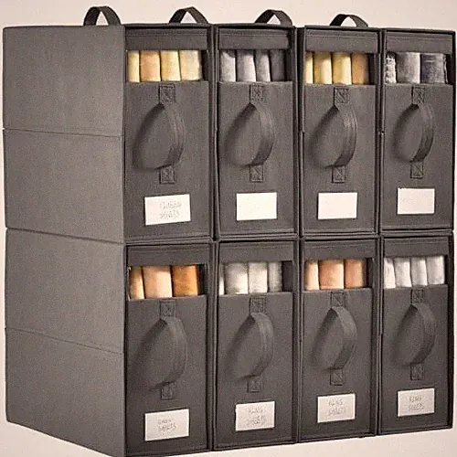 Bed Sheet Organizers and Storage,Linen Closet Organizers and 8 Pack Grey