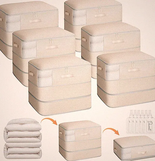 Compression Storage Bags - 6 Pack, 110L Capacity for Blankets and Sweaters