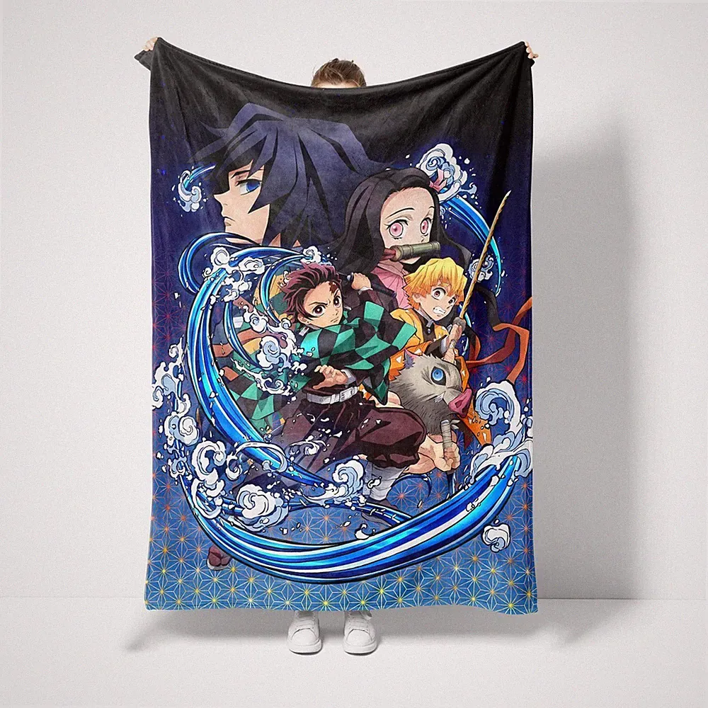 Demon Slayer Group Blanket Soft Cozy Throw Blanket super soft for kids