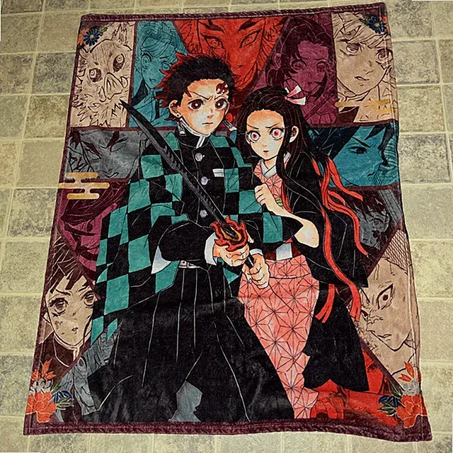 Demon Slayer Group Blanket Soft Cozy Throw Blanket super soft for kids T7