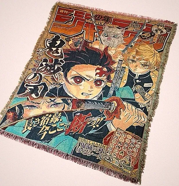 Demon Slayer Throw Blanket Anime Woven Tapestry