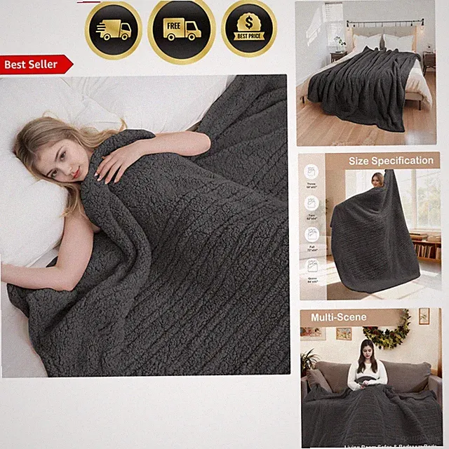 Electric Heated Blanket Full Size 72x84 with 9 Heating Levels & Auto Off