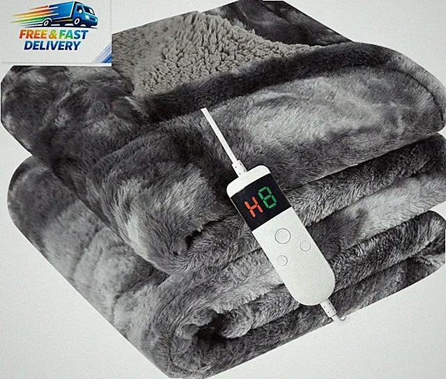 Electric Heated Blanket Throw 50''X60''Size Faux Fur Heating Blanket 10 Heating