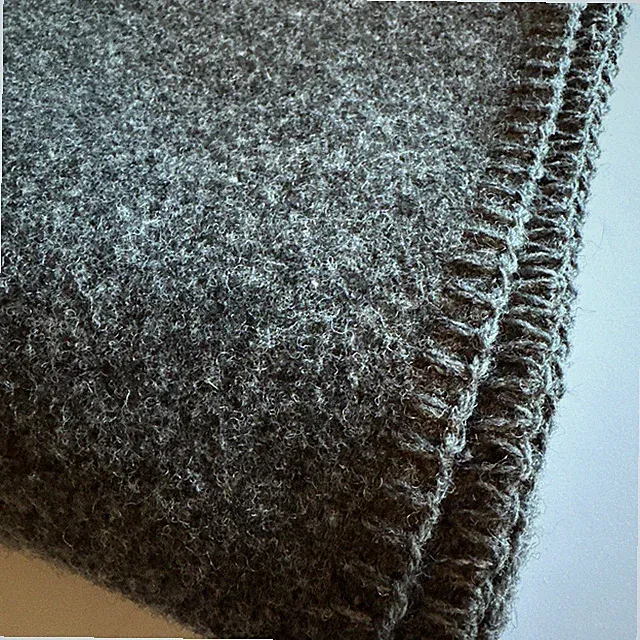 Faribault Woolen Mill Gray Wool Blend Throw Blanket 44x 71 Camp Twin Washable