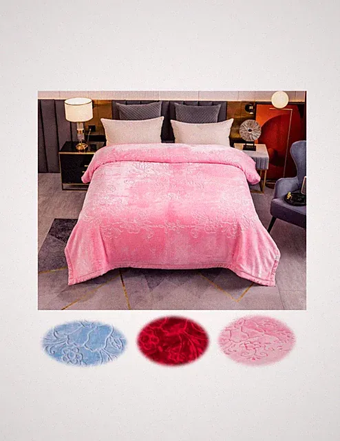 Fleece Blanket King Size, Heavy Korean Mink Blanket,12 Lbs, 2 Ply, Soft and Warm