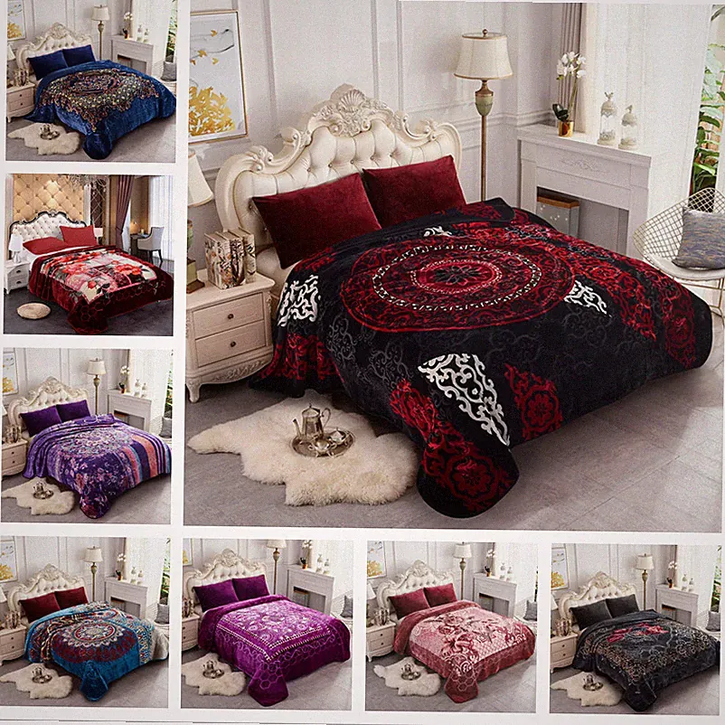 Heavy Thick Ultra Warm Soft Plush Bed Blanket Korean Mink Blankets King Size 9lb