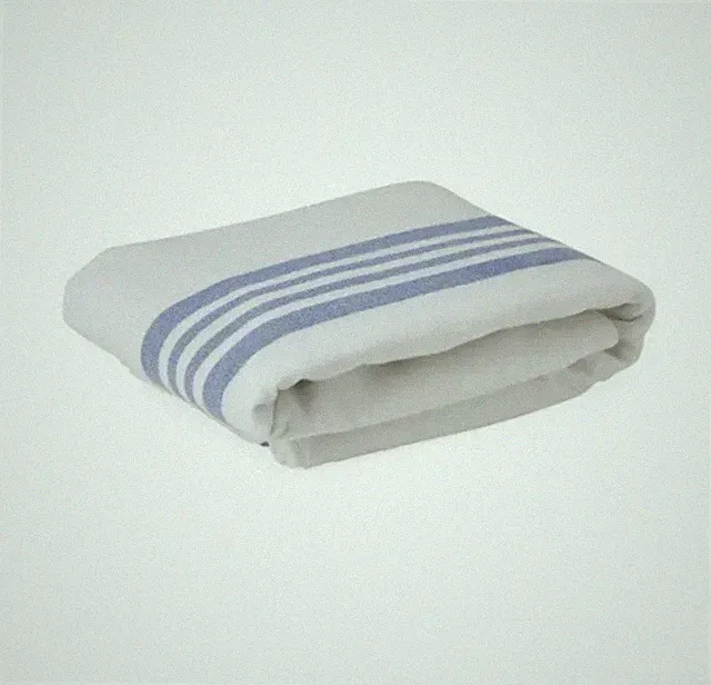 Medline White with Blue Striped Flannel Spread Blanket, Blended 70”x90” New