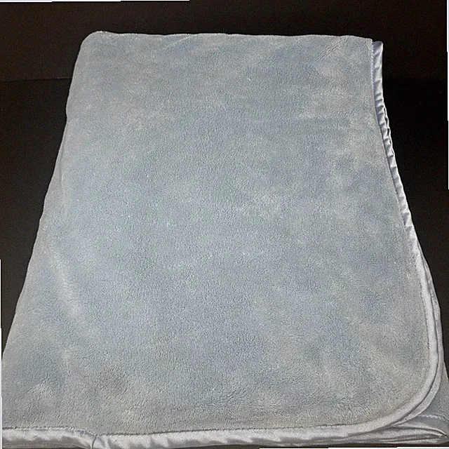 NAP by Brookstone Light Blue Blanket Thin Satin Trim Edge 38x60 Velour