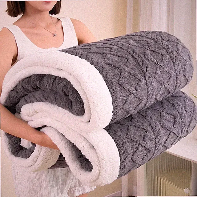 Queen Size Sherpa Blanket Ultra Soft Reversible Fleece Warm Throw for Bed Sofa
