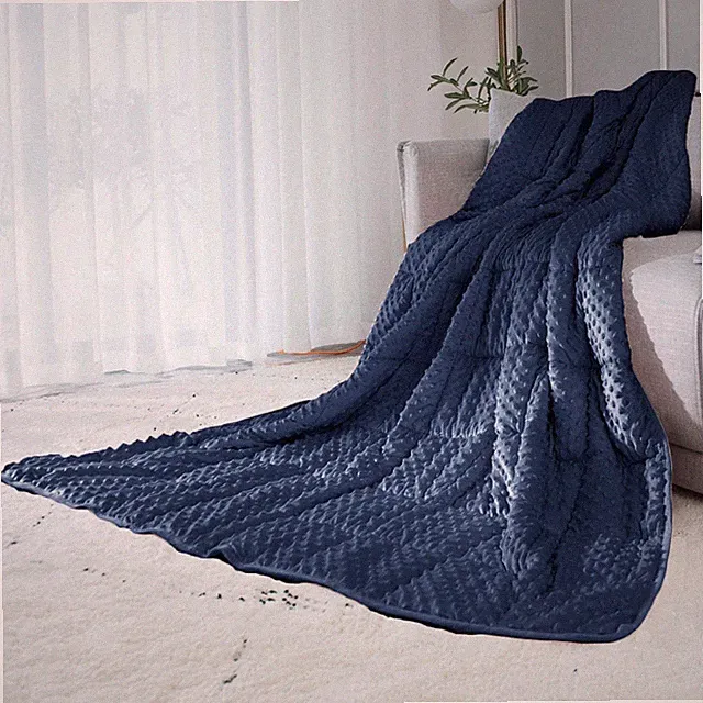 Reversible 10lb Weighted Blanket for All Seasons - Velvet Comfort, 48x72