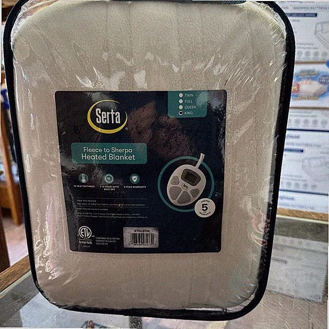 Serta Electric Reversible Fleece to Sherpa Heated Blanket, King