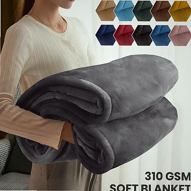 Soft Faux Fur Fleece Throw Blanket Twin Queen Warm Cozy Sofa Bedding Blankets