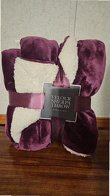 Velour Sherpa Throw 50x60