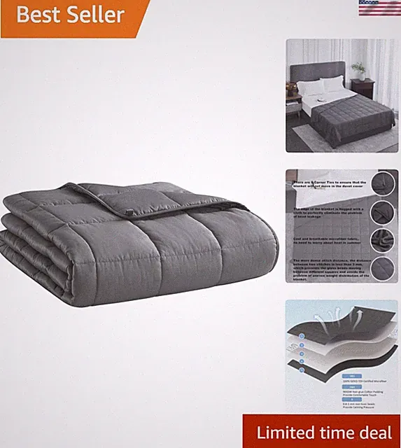 Weighted Blanket for Adults- Dark Grey, 48"x72", 15lbs, Twin Full Size Heavy...